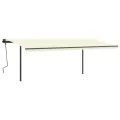Auvent automatique rétractable avec poteaux 6x3,5 m Crème