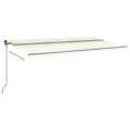 Auvent automatique rétractable avec poteaux 6x3,5 m Crème
