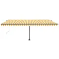 Auvent automatique sur pied 500x300 cm Jaune/Blanc