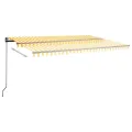 Auvent automatique sur pied 500x300 cm Jaune/Blanc