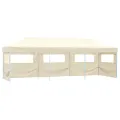 Tente de réception pliable escamotable avec 5 parois 3x9m crème