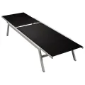 Chaise longue Acier et textilène Noir