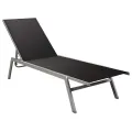 Chaise longue Acier et textilène Noir