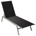 Chaise longue Acier et textilène Noir