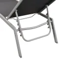 Chaise longue Acier et textilène Noir