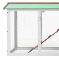 Clapier large d'extérieur Marron et blanc 145x45x84 cm Bois
