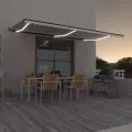 Auvent automatique avec capteur de vent et LED 600x350 cm Crème