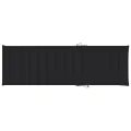 Chaise longue avec coussin noir Bois de pin imprégné