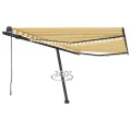 Auvent automatique capteur de vent LED 450x350cm Jaune et blanc