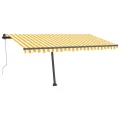 Auvent automatique capteur de vent LED 450x350cm Jaune et blanc