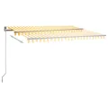 Auvent automatique capteur de vent LED 450x350cm Jaune et blanc