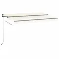 Auvent automatique avec capteur de vent et LED 450x350 cm Crème