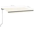 Auvent automatique avec capteur de vent et LED 450x350 cm Crème