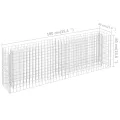 Lit surélevé à gabion Acier galvanisé 180x30x60 cm