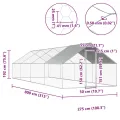 Poulailler d'extérieur 2,75 x 8 x 1,92 m Acier galvanisé