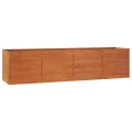 Lit surélevé de jardin rouillé 320x80x77 cm acier corten