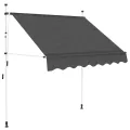 Auvent manuel rétractable 200 cm Anthracite