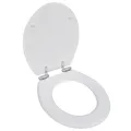Siège de toilette MDF Couvercle à fermeture en douceur Blanc