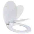 Siège de toilette MDF Couvercle à fermeture en douceur Blanc