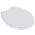 Siège de toilette MDF Couvercle à fermeture en douceur Blanc