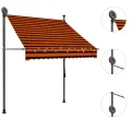 Auvent manuel rétractable avec LED 150 cm Orange et marron