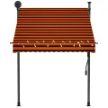 Auvent manuel rétractable avec LED 150 cm Orange et marron