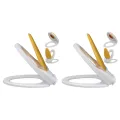 Sièges de toilette et couvercles 2 pcs Plastique Blanc et jaune