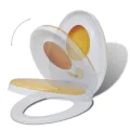 Sièges de toilette et couvercles 2 pcs Plastique Blanc et jaune