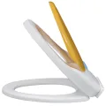 Sièges de toilette et couvercles 2 pcs Plastique Blanc et jaune