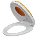 Sièges de toilette et couvercles 2 pcs Plastique Blanc et jaune