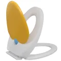 Sièges de toilette et couvercles 2 pcs Plastique Blanc et jaune