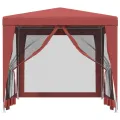 Tente de fête avec 4 parois latérales en maille Rouge 2.5x2.5 m