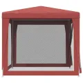 Tente de fête avec 4 parois latérales en maille Rouge 2.5x2.5 m