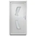 Porte d'entrée Blanc 88x200 cm PVC