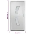 Porte d'entrée Blanc 88x200 cm PVC