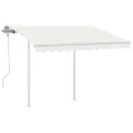 Jeu de poteaux d'auvent blanc 300x245 cm fer
