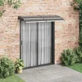 Auvent de porte Noir 200x75 cm PC