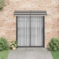 Auvent de porte Noir 200x75 cm PC