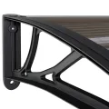 Auvent de porte Noir 200x75 cm PC