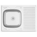 Jeu d'évier de cuisine et égouttoir argenté 800x600x155 mm inox