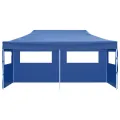 Tente de réception pliable bleue 3 x 6 m
