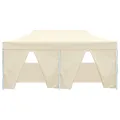 Tente de réception pliable avec 4 parois 3x6 m Acier Crème