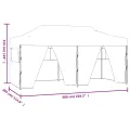 Tente de réception pliable avec 4 parois 3x6 m Acier Crème
