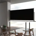 Auvent latéral rétractable de patio 100 x 300 cm Noir