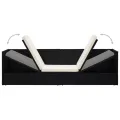 Lit de jardin avec coussin et oreillers Résine tressée Noir