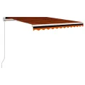 Auvent manuel rétractable 300x250 cm Orange et marron