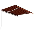 Auvent manuel rétractable 300x250 cm Orange et marron