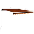 Auvent manuel rétractable 300x250 cm Orange et marron