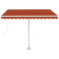 Auvent manuel rétractable sur pied 300x250 cm Orange et marron