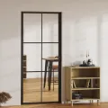 Porte intérieure Verre ESG et aluminium 93x201,5 cm Noir